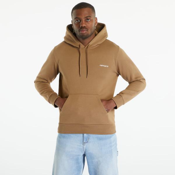 Mikina Carhartt WIP Hooded Script Embroidery Sweat Buffalo/ White