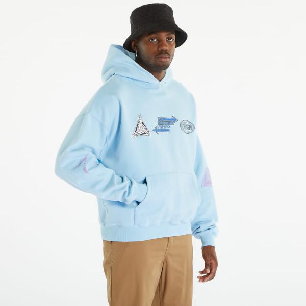 Mikina PREACH Oversized Multi Logo H GOTS Sky Blue S