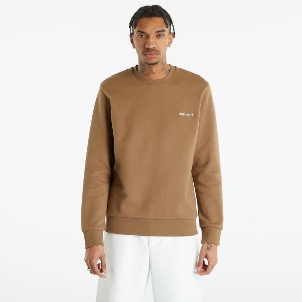 Mikina Carhartt WIP Script Embroidery Sweatshirt Buffalo/ White