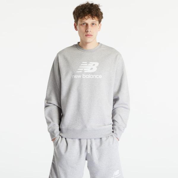 New Balance Essentials Stacked Logo French Terry Crewneck Athletic Grey
