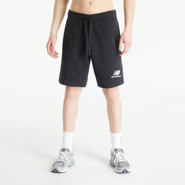 Teplákové kraťasy New Balance Essentials Stacked Logo French Terry Short Black