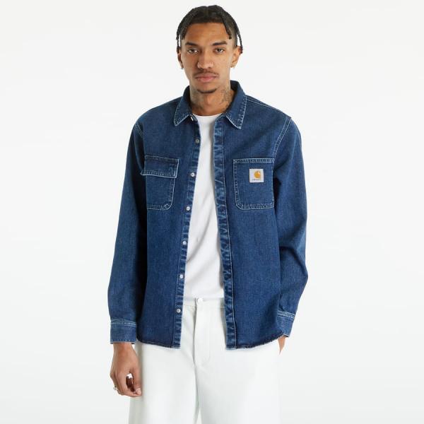 Pánská jarní bunda Carhartt WIP Salinac Shirt Jacket Blue Stone Washed