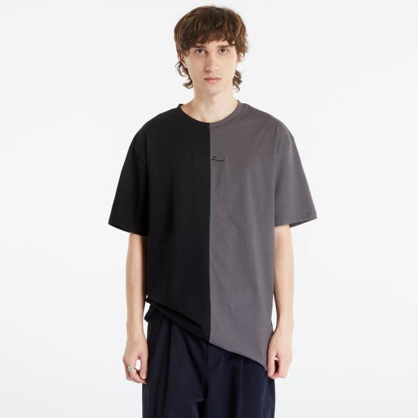 Tričko Karl Kani Small Signature Split Tee Black/ Anthracite S
