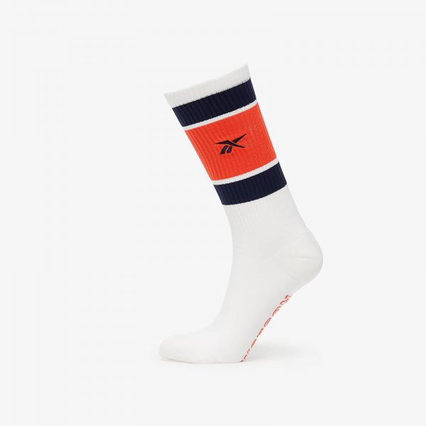 Reebok Cl Basketball Sock White/ Vector Navy/ Dynred