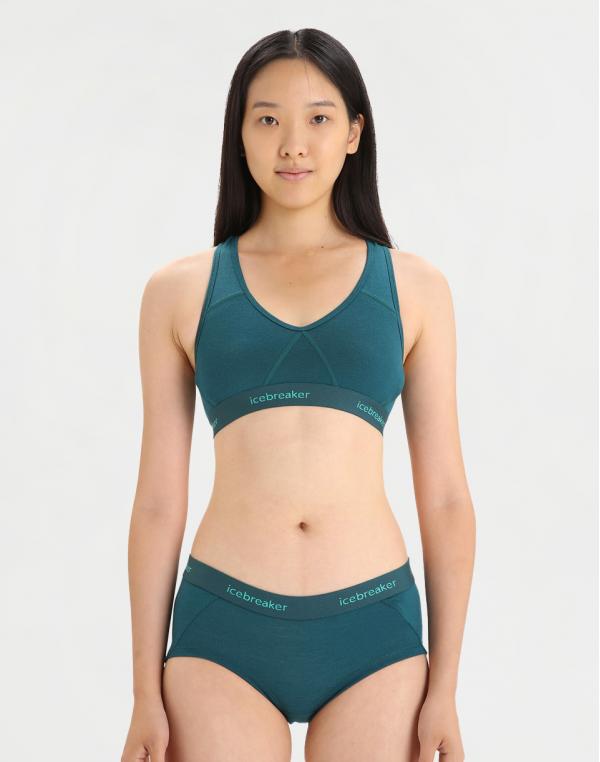 Icebreaker W Sprite Racerback Bra Green Glory XS