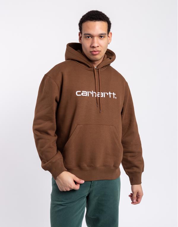 Carhartt WIP Hooded Carhartt Sweat Tamarind / White L