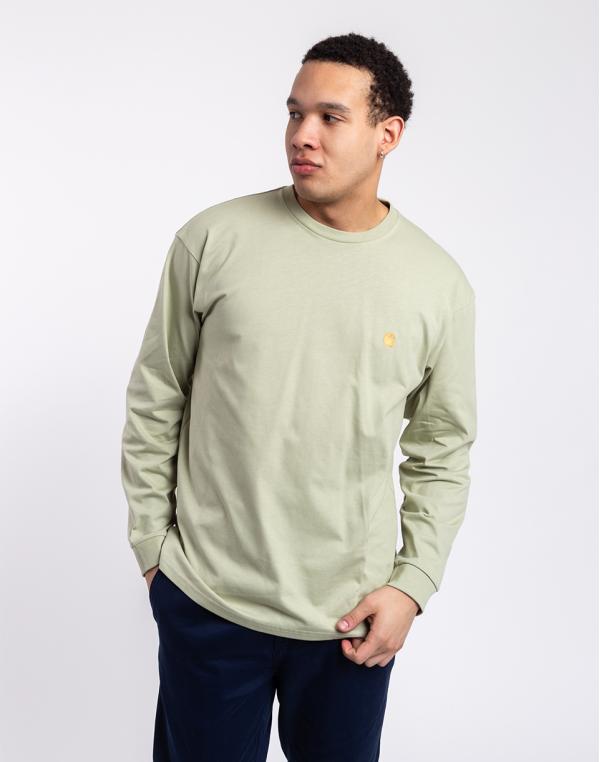 Tričko Carhartt WIP L/S Chase T-Shirt Agave / Gold