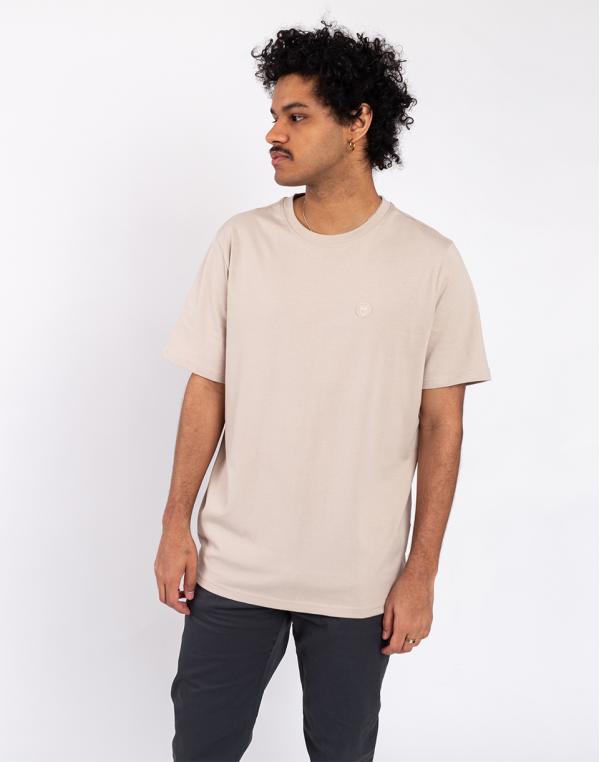 Tričko Knowledge Cotton LOKE badge tee 1228 Light feather gray