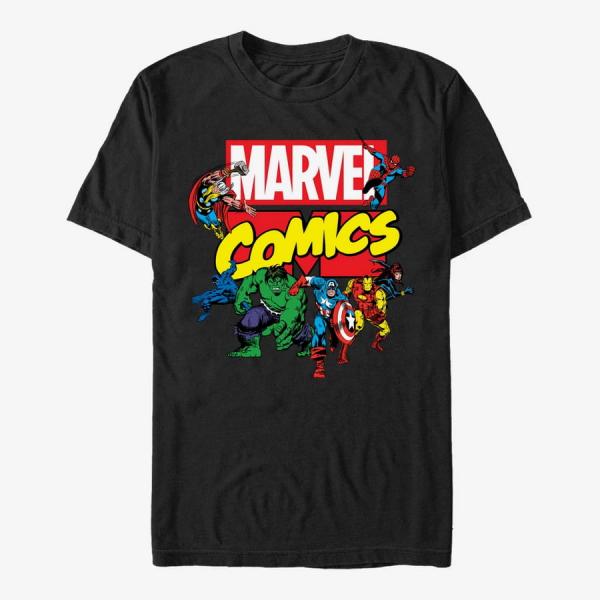 Tričko Merch Marvel Avengers Classic - Ace Team Men's T-Shirt Black XXL