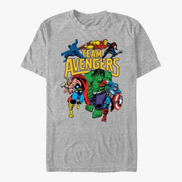Tričko Merch Marvel Avengers Classic - Avengers Assemble Men's T-Shirt Heather Grey S
