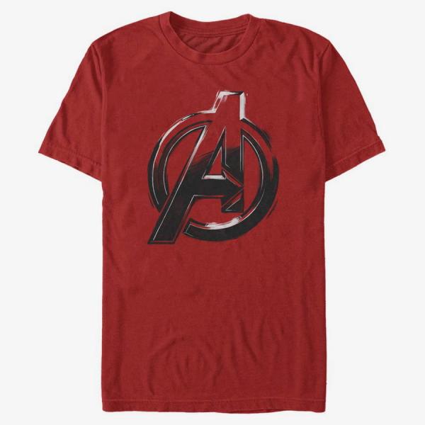 Queens Marvel Avengers Classic - Avengers Logo Sketch Men's T-Shirt Red