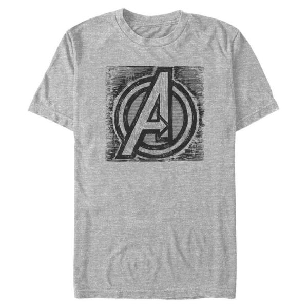 Tričko Merch Marvel Avengers Classic - Sketch A Men's T-Shirt Heather Grey S