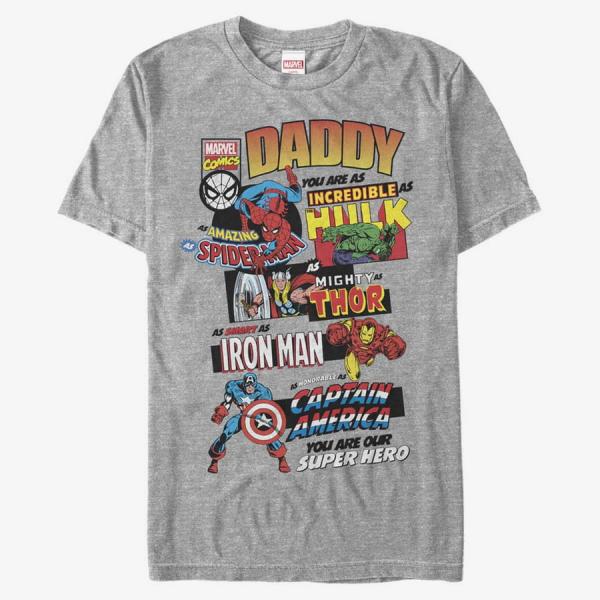 Tričko Merch Marvel Avengers Classic - Ultimate Dad Men's T-Shirt Heather Grey S