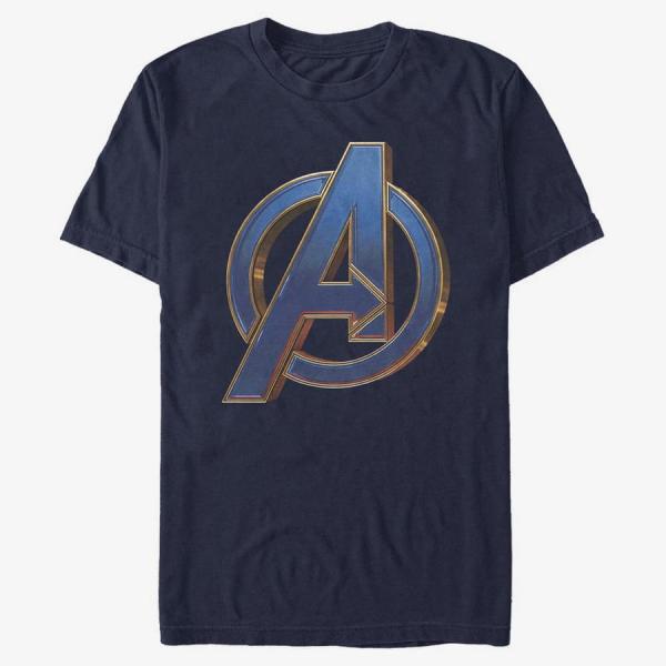 Tričko Merch Marvel Avengers: Endgame - Blue Logo Men's T-Shirt Navy Blue M