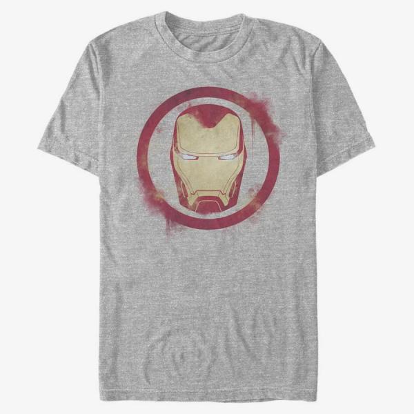 Tričko Merch Marvel Avengers Endgame - Iron Man Spray Logo Unisex T-Shirt Heather Grey M