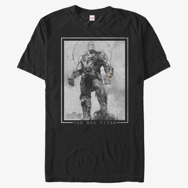 Tričko Merch Marvel Avengers: Infinity War - Mad Titan Thanos Unisex T-Shirt Black XXL