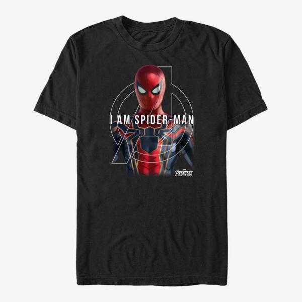 Queens Marvel Avengers: Infinity War - Named Spiderman Men's T-Shirt Black