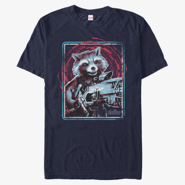 Tričko Merch Marvel Avengers: Infinity War - Rocket Unisex T-Shirt Navy Blue L