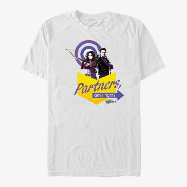 Queens Marvel Hawkeye - Partners Badge Men's T-Shirt White