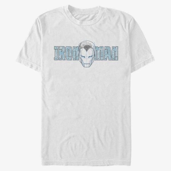 Tričko Merch Marvel Other - Ironman Face Men's T-Shirt White S