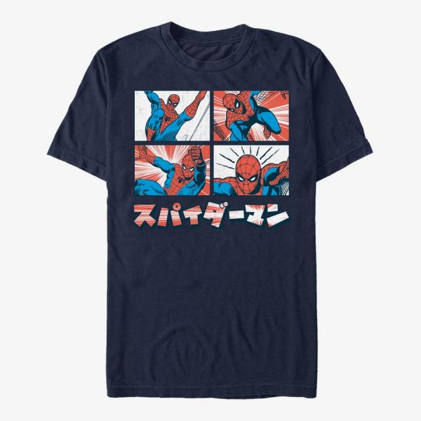 Tričko Merch Marvel Spider-Man Classic - Comic Spidey Men's T-Shirt Navy Blue M