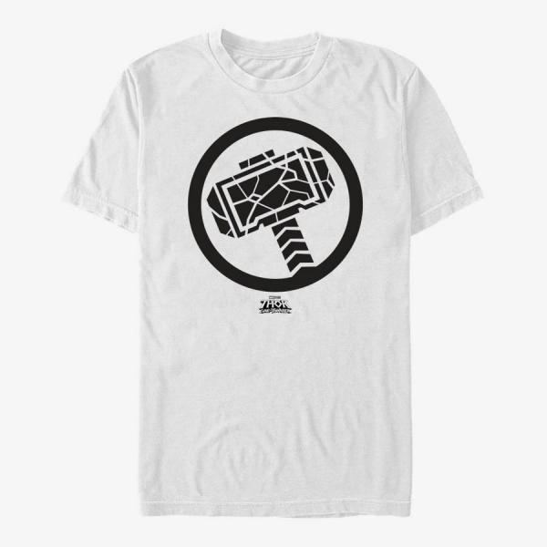 Queens Marvel Thor: Love and Thunder - Mjollnir Black Men's T-Shirt White