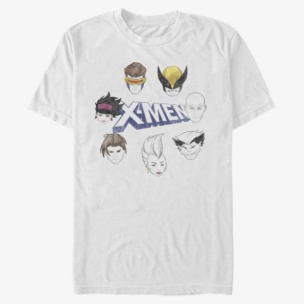 Tričko Merch Marvel X-Men - Round Faces Men's T-Shirt White S
