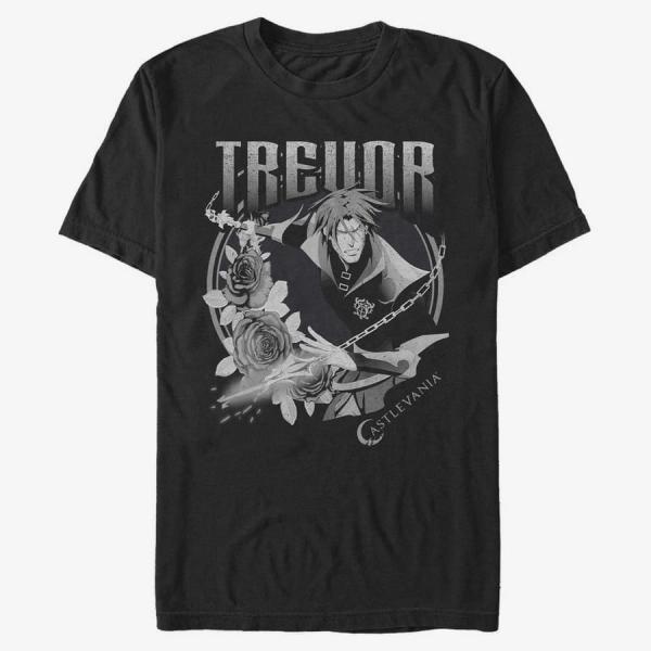 Tričko Merch Netflix Castlevania - Trevor Badge Men's T-Shirt Black S