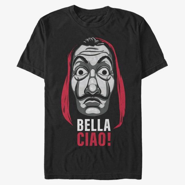 Tričko Merch Netflix Money Heist - Bella Ciao Mask Men's T-Shirt Black M