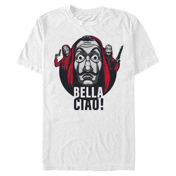 Queens Netflix Money Heist - Ciao Circle Trio Men's T-Shirt White
