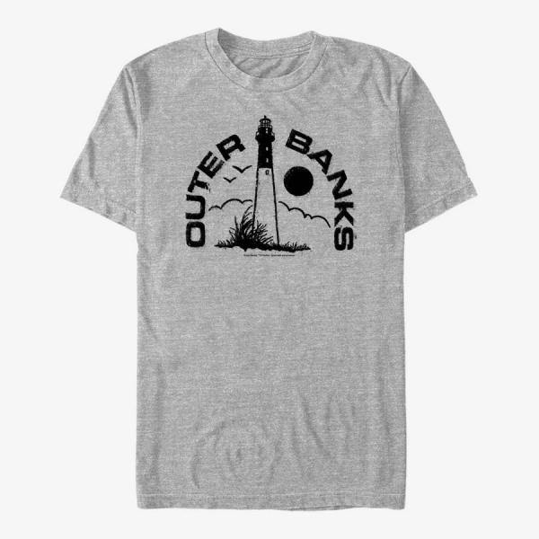 Tričko Merch Netflix Outer Banks - Lighthouse Badge Men's T-Shirt Heather Grey S