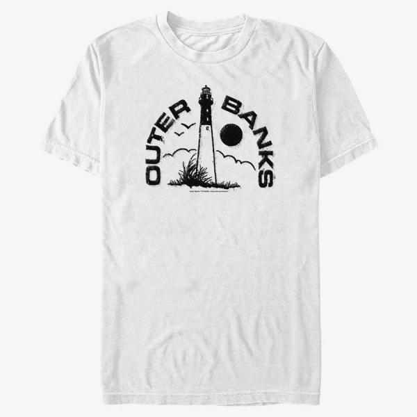 Tričko Merch Netflix Outer Banks - Lighthouse Badge Men's T-Shirt White M