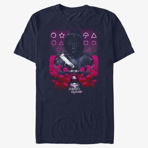Tričko Merch Netflix Squid Game - Faceless Fiends Men's T-Shirt Navy Blue S