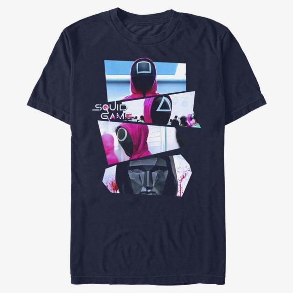 Tričko Merch Netflix Squid Game - Masked Markers Men's T-Shirt Navy Blue L