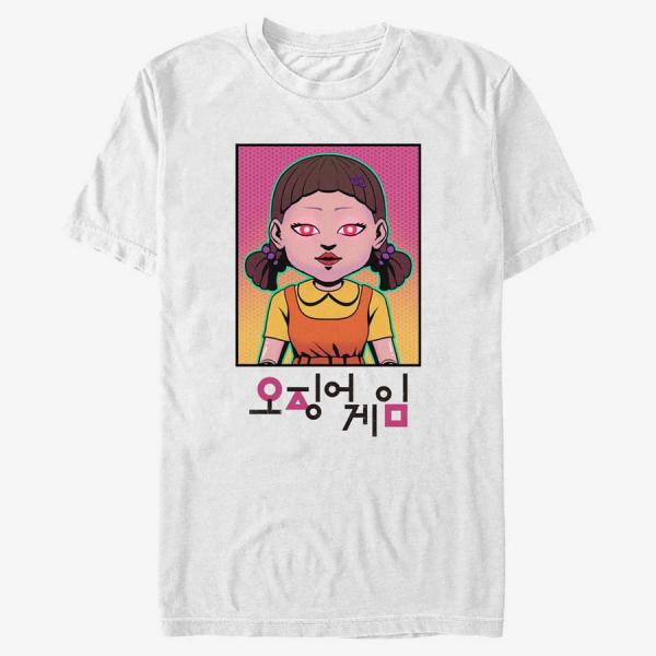 Tričko Merch Netflix Squid Game - Neon Doll Men's T-Shirt White XXL