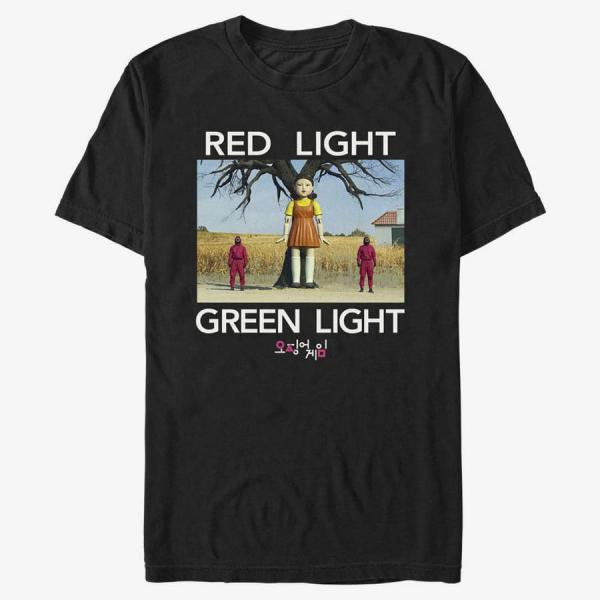 Tričko Merch Netflix Squid Game - Red Light Green Light Men's T-Shirt Black M