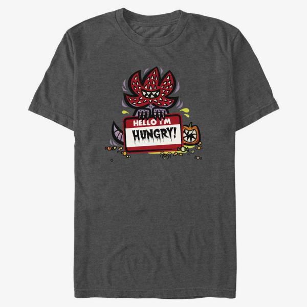 Queens Netflix Stranger Things - Hungry Men's T-Shirt Dark Heather Grey