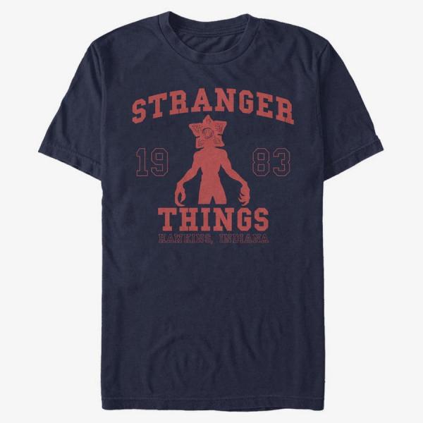Queens Netflix Stranger Things - ST COLLEGIATE Men's T-Shirt Navy Blue