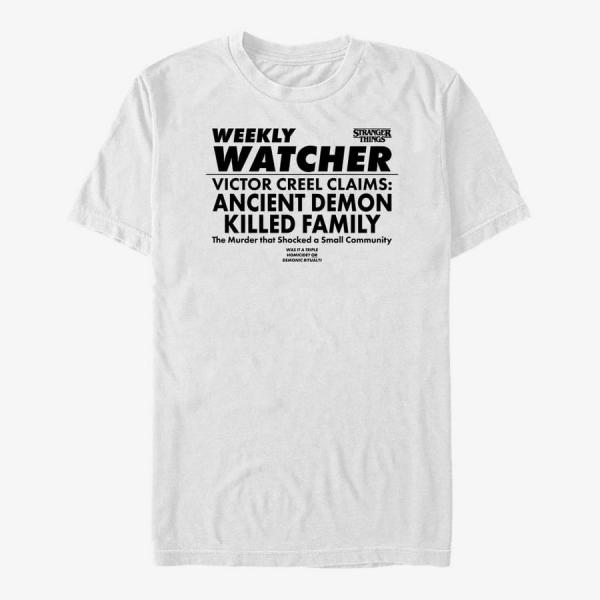 Tričko Merch Netflix Stranger Things - Weekly Watcher Men's T-Shirt White XXXL