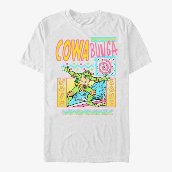 Tričko Merch Paramount Nickelodeon - Ninja Retro Surf Men's T-Shirt White XXL