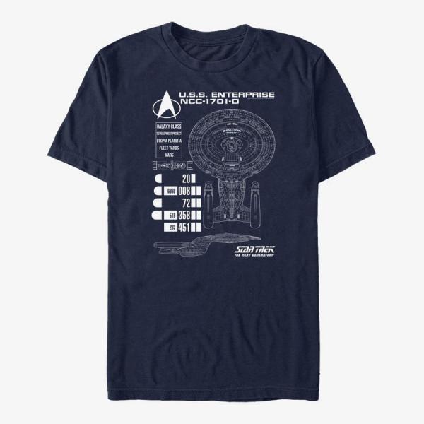 Queens Paramount Star Trek - Ship Schematics Men's T-Shirt Navy Blue