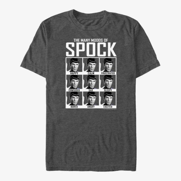 Tričko Merch Paramount Star Trek - Spocks Moods Men's T-Shirt Dark Heather Grey XXL