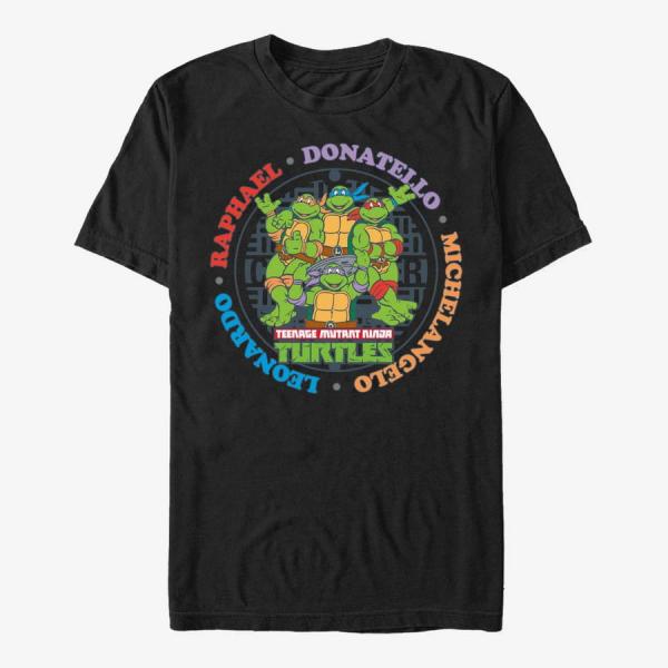 Tričko Merch Paramount Teenage Mutant Ninja Turtles - Rounded Ninjas Men's T-Shirt Black XXL