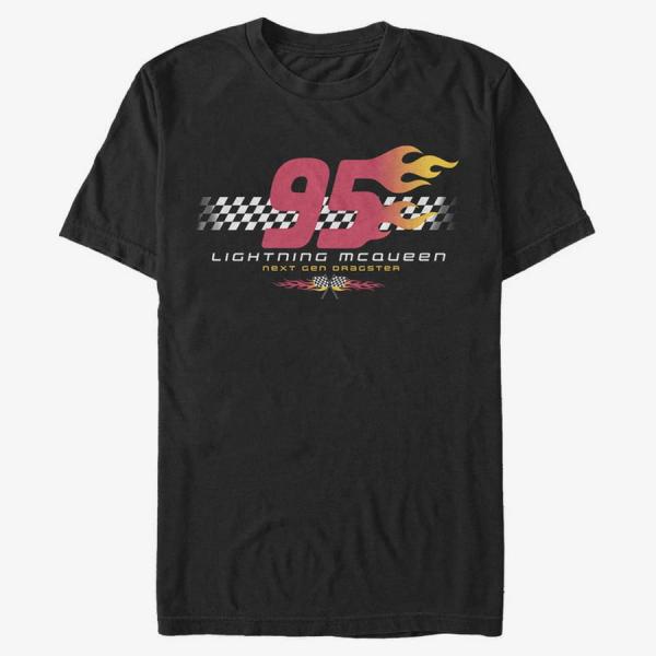 Tričko Merch Pixar Cars - Flaming Ninety Five Men's T-Shirt Black S