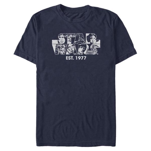 Queens Star Wars - Logo Faces Men's T-Shirt Navy Blue