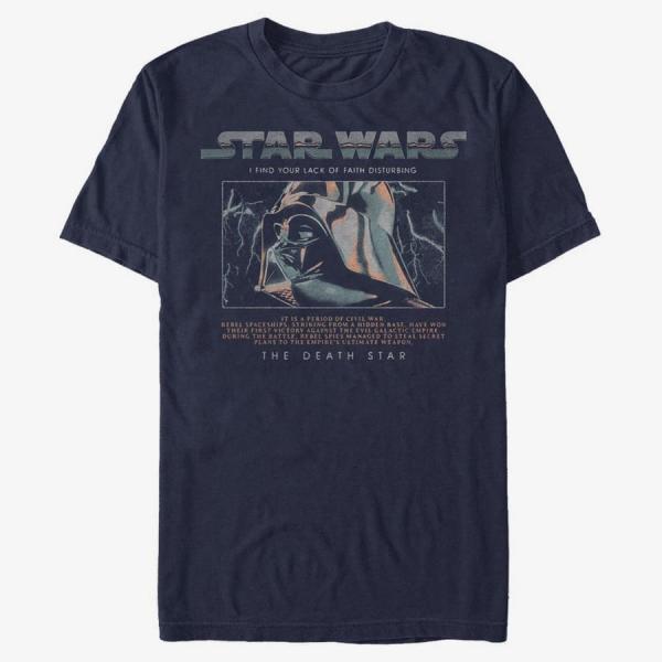 Tričko Merch Star Wars - Vader Lightning Men's T-Shirt Navy Blue S