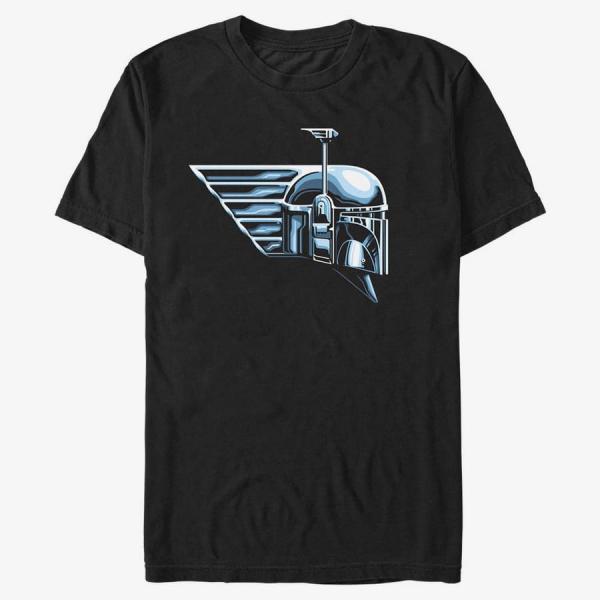 Tričko Merch Star Wars Book of Boba Fett - Chrome Boba Helmet Men's T-Shirt Black S