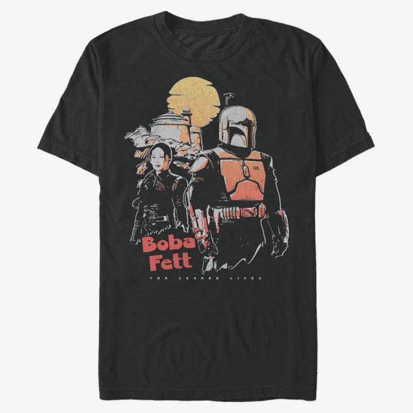 Tričko Merch Star Wars Book of Boba Fett - Sunset Boba Men's T-Shirt Black S