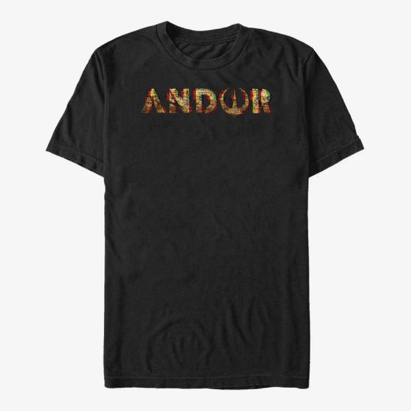 Tričko Merch Star Wars: Andor - Andor Glitch Logo Men's T-Shirt Black XL