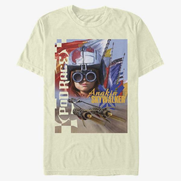 Tričko Merch Star Wars: Classic - Anakin Pod Poster Men's T-Shirt Natural S